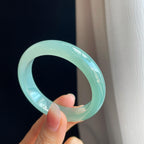 冰种晴底翡翠平安镯（53.5mm）（yc316713）