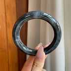 糯冰乌鸡翡翠圆条手镯（57.2mm）（yc291765）