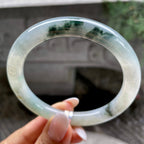 大圈口     细糯种飘花圆条手镯59.9圈          天然缅甸A货翡翠（yc407864）