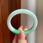 糯冰带色翡翠贵妃镯（53.4mm)（yc354334）
