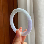 糯冰春带彩翡翠圆条手镯（54mm)（yc345456）