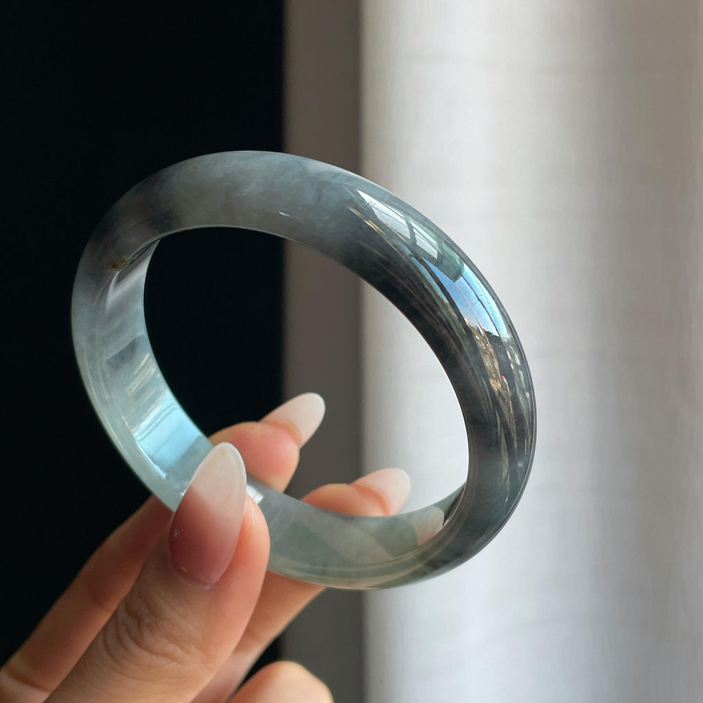 糯冰乌鸡翡翠手镯（58mm）（yc295063）