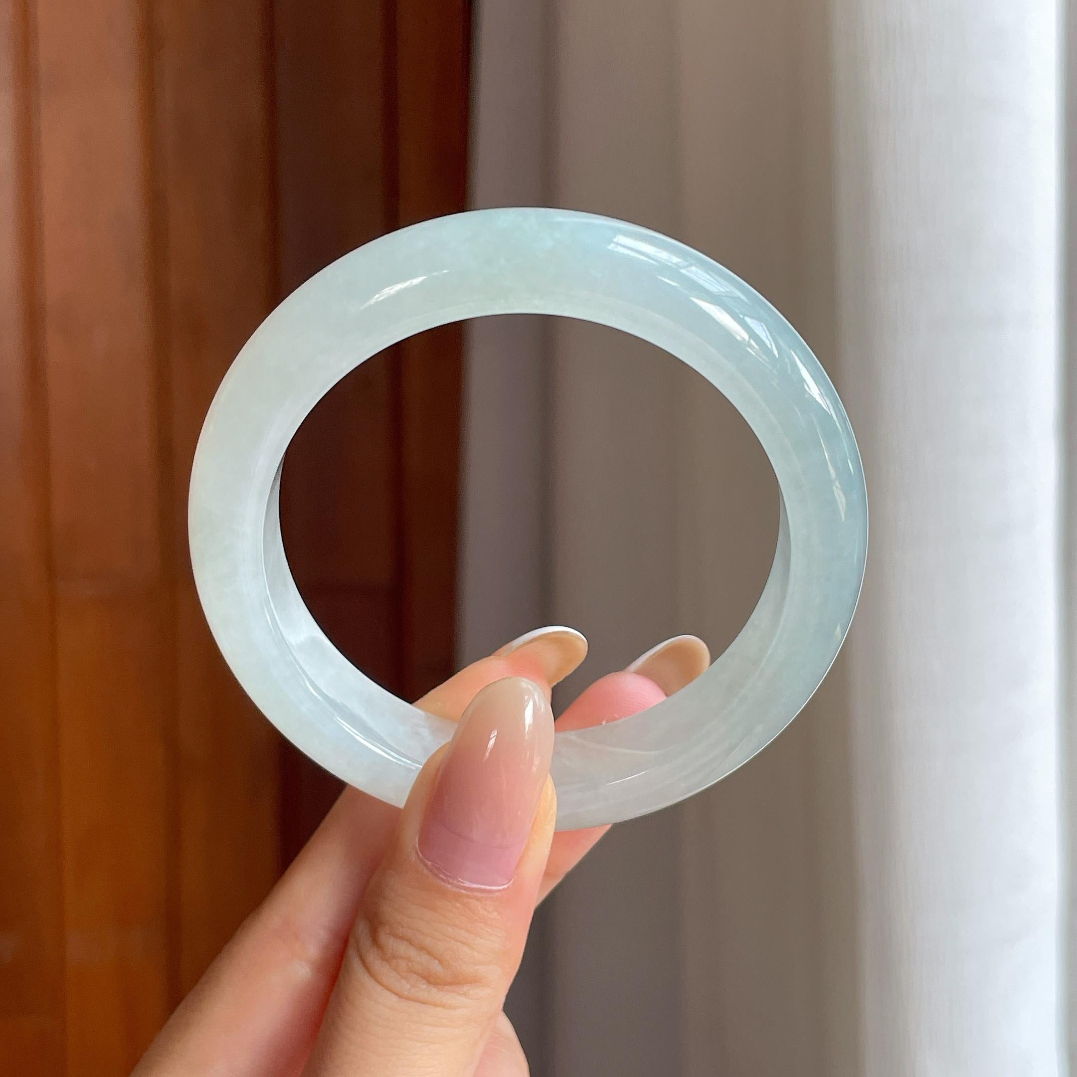 糯冰晴水翡翠平安镯（54.7mm)（yc424435）