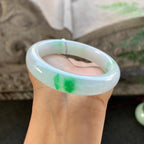 细糯种飘绿平安镯（55.8mm）（yc264527）