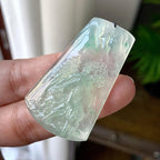 糯冰种晴水山水牌挂件（yc215931）