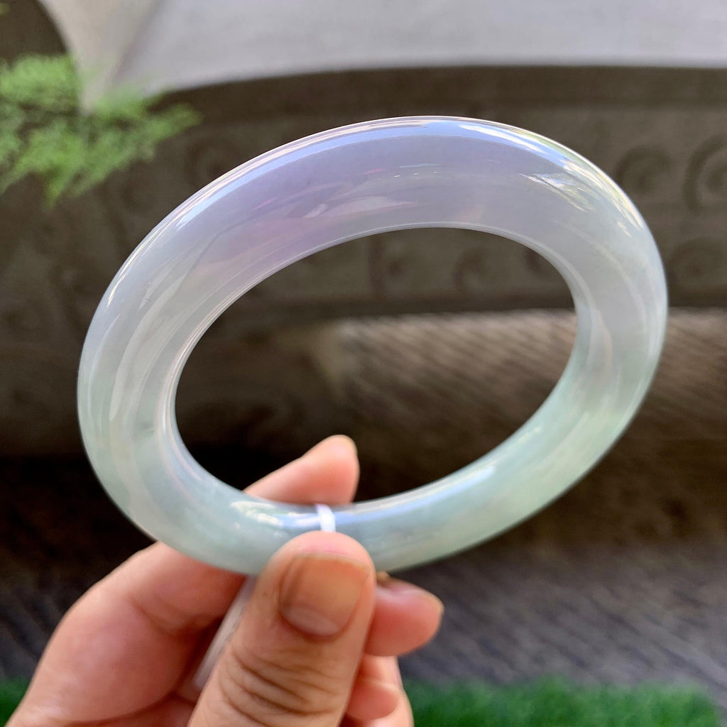 糯种淡春彩圆条手镯（59mm）（yc213147）