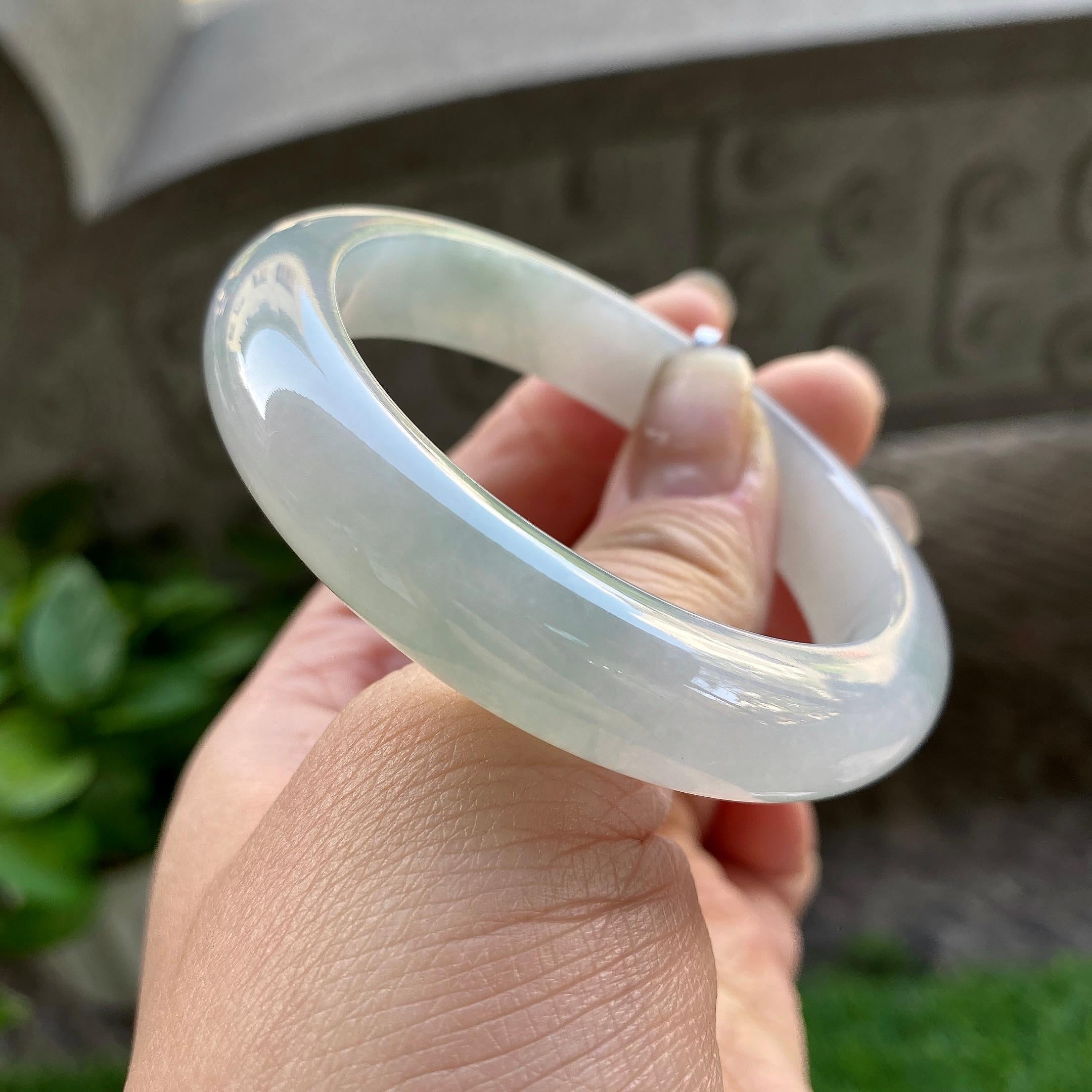 细糯种淡晴底平安镯（53mm）（yc304775）