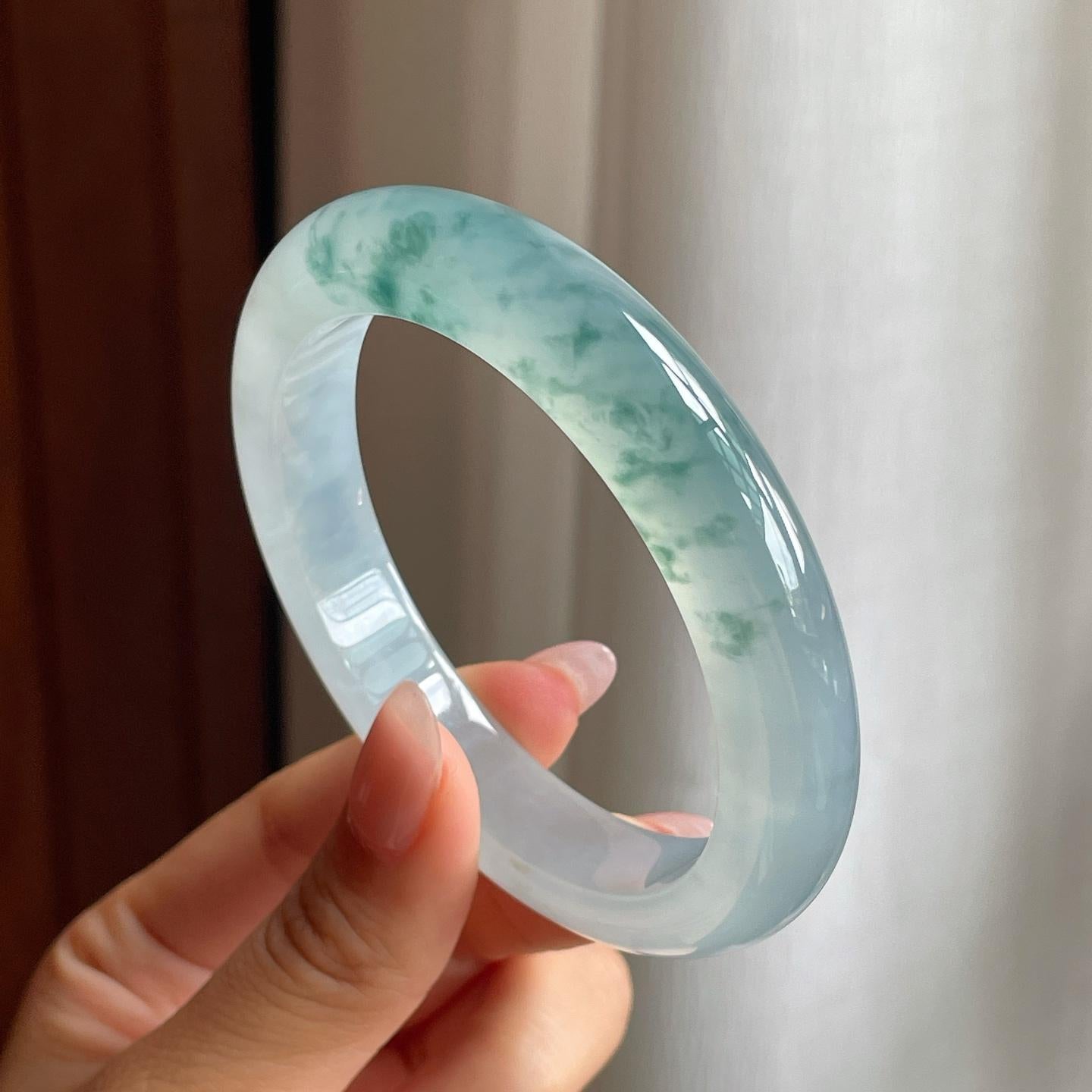冰种飘花平安镯（58mm）（yc228464）