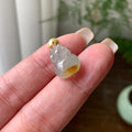 18K金镶糯冰种黄翡貔貅吊坠  天然缅甸A货翡翠（yc421314）