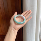 糯冰半山半水特色翡翠平安镯（54.5mm）（yc389555）