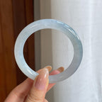 糯冰淡底色翡翠圆条手镯（54.2mm)（yc424268）