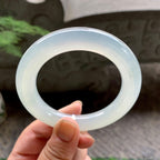 糯冰种无色圆条手镯（55.3mm）（yc195370）