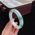 糯冰飘花正圈 翡翠手镯（56mm）（yc017392）