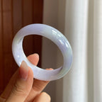 糯冰种紫罗兰翡翠平安镯（51mm）（yc314122）