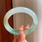 冰种飘花翡翠平安镯（54.2mm)（yc350509）