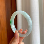 糯冰黄加绿翡翠平安镯（58.5mm)（yc362670）