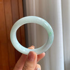糯冰淡底色翡翠平安镯（52.5mm）（yc279299）