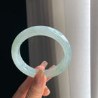 冰种淡底色翡翠平安镯（55.8mm）（yc374767）