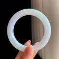 糯冰淡底色翡翠圆条手镯（56mm）（yc346535）