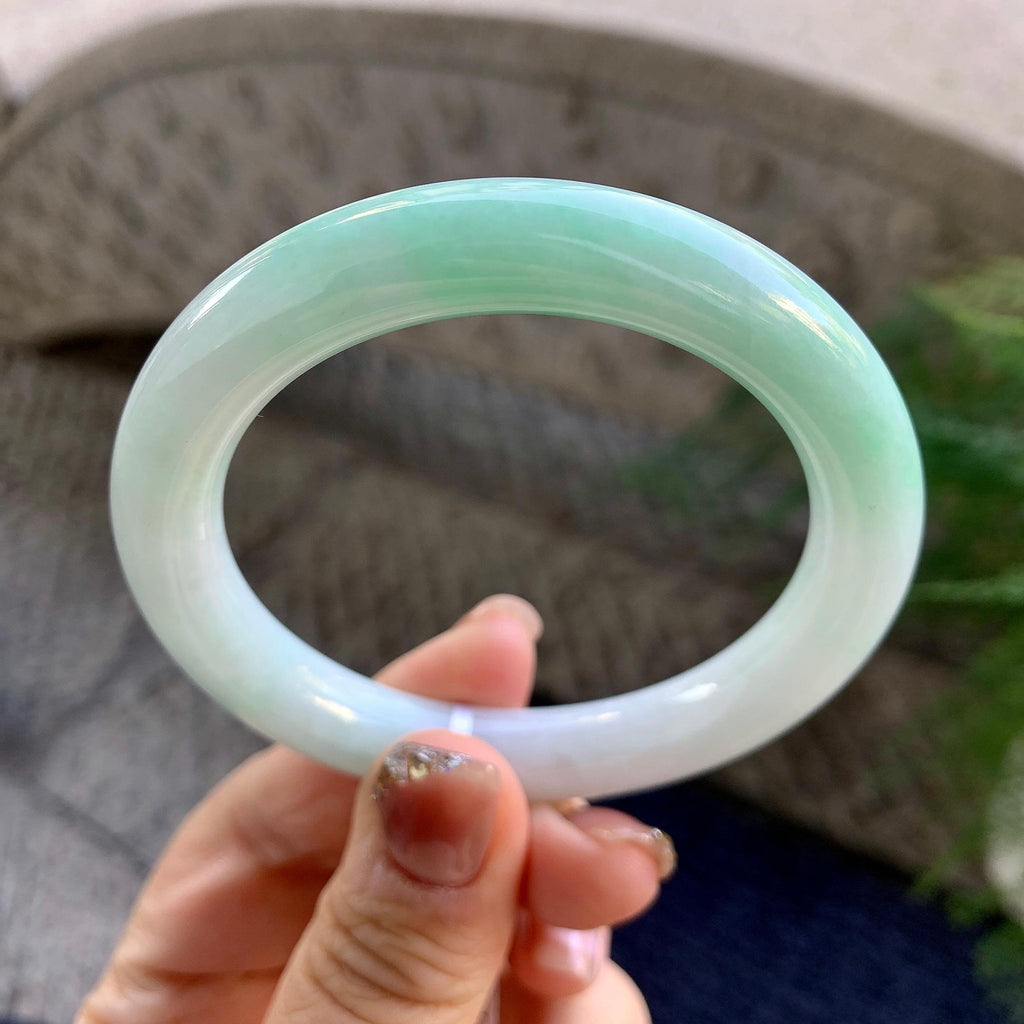 细糯种淡晴底圆条手镯（54mm）（yc276207）