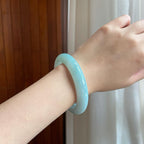 糯冰蓝晴底翡翠平安镯（60mm）（yc333078）