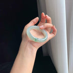 冰种飘花翡翠平安镯（52.3mm）（yc389581）
