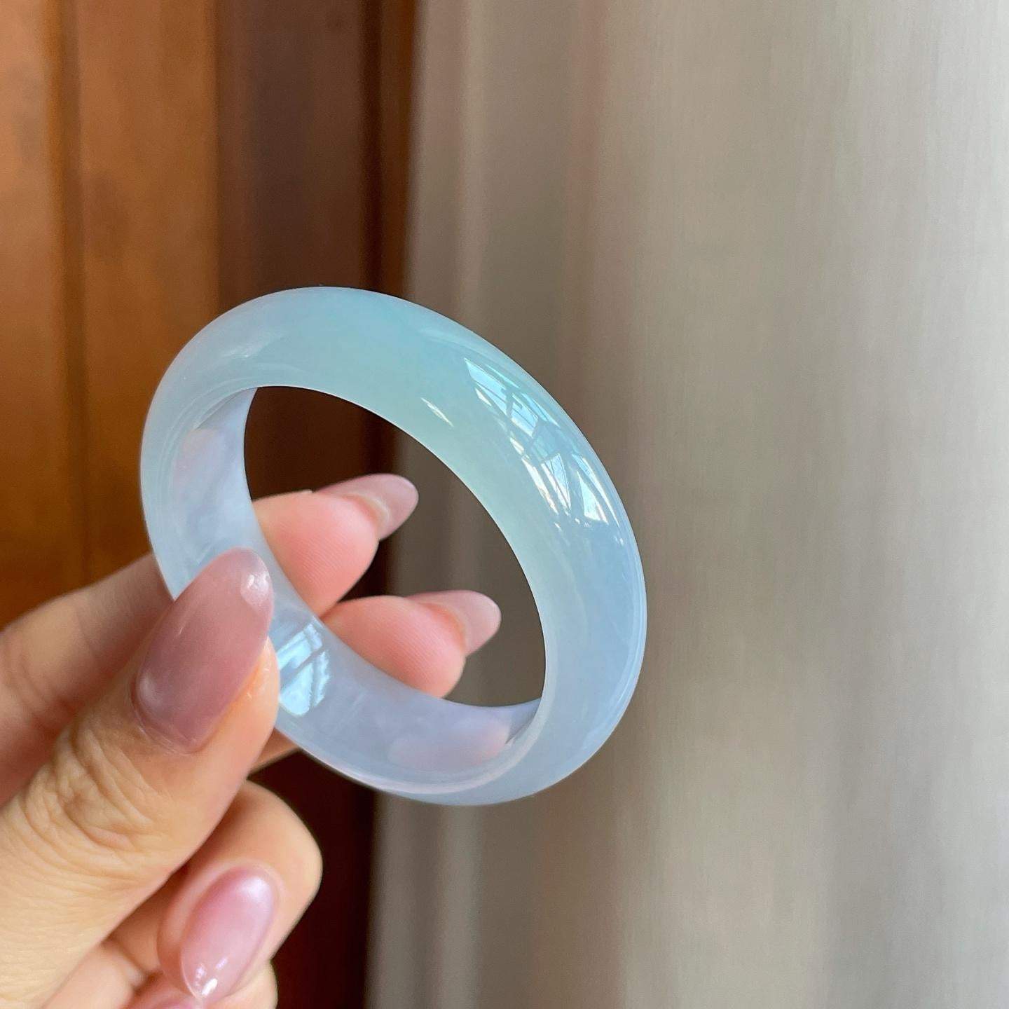 糯冰淡椿底翡翠儿童镯（42.2mm）（yc286715）