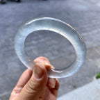 高冰种无色圆条手镯（53.6mm）（yc268982）