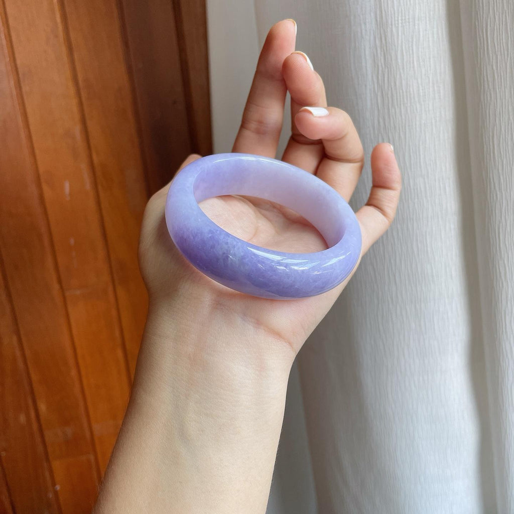 糯冰紫罗兰宽版翡翠平安镯（56.5mm）（yc254959）