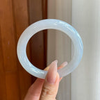 糯冰白月光翡翠平安镯（55mm）（yc278148）