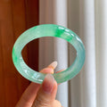 冰种飘绿花翡翠翡翠平安镯（54.5mm）（yc310325）