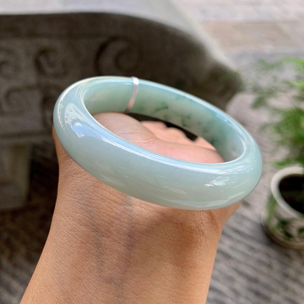 细糯种飘花平安镯（55mm）（yc202356）