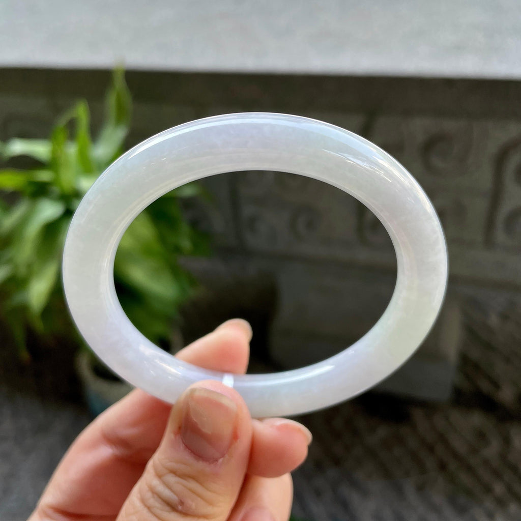 细糯种淡晴底圆条手镯（55.8mm）（yc310097）