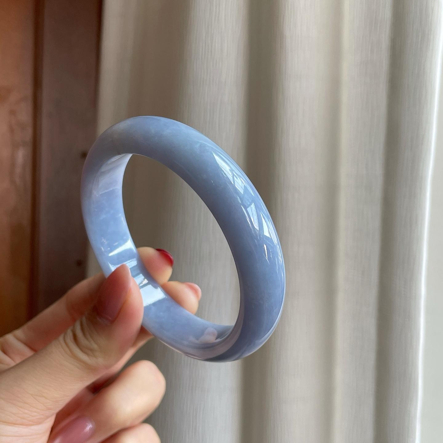 糯冰紫罗兰翡翠平安镯（56.8mm）（yc302431）