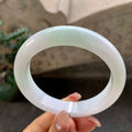 糯种带色翡翠平安镯（57mm）（yc054474）