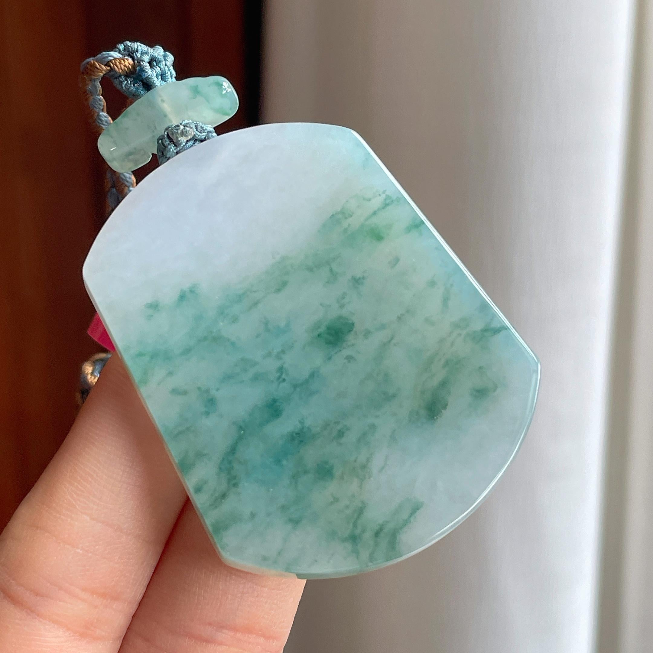 糯冰飘花翡翠无事牌（yc361763）