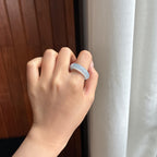 Nhẫn Ngọc Bích Miến Điện Tự Nhiên Loại A Màu Tím Băng Tuyết (yc450389)