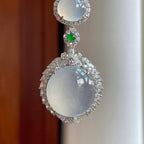 18k金镶冰种翡翠套链套装（yc251678）