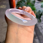 冰种淡春彩圆条手镯（54.7mm）（yc292640）