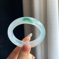 冰种飘花翡翠平安镯（53.5mm）（yc293561）