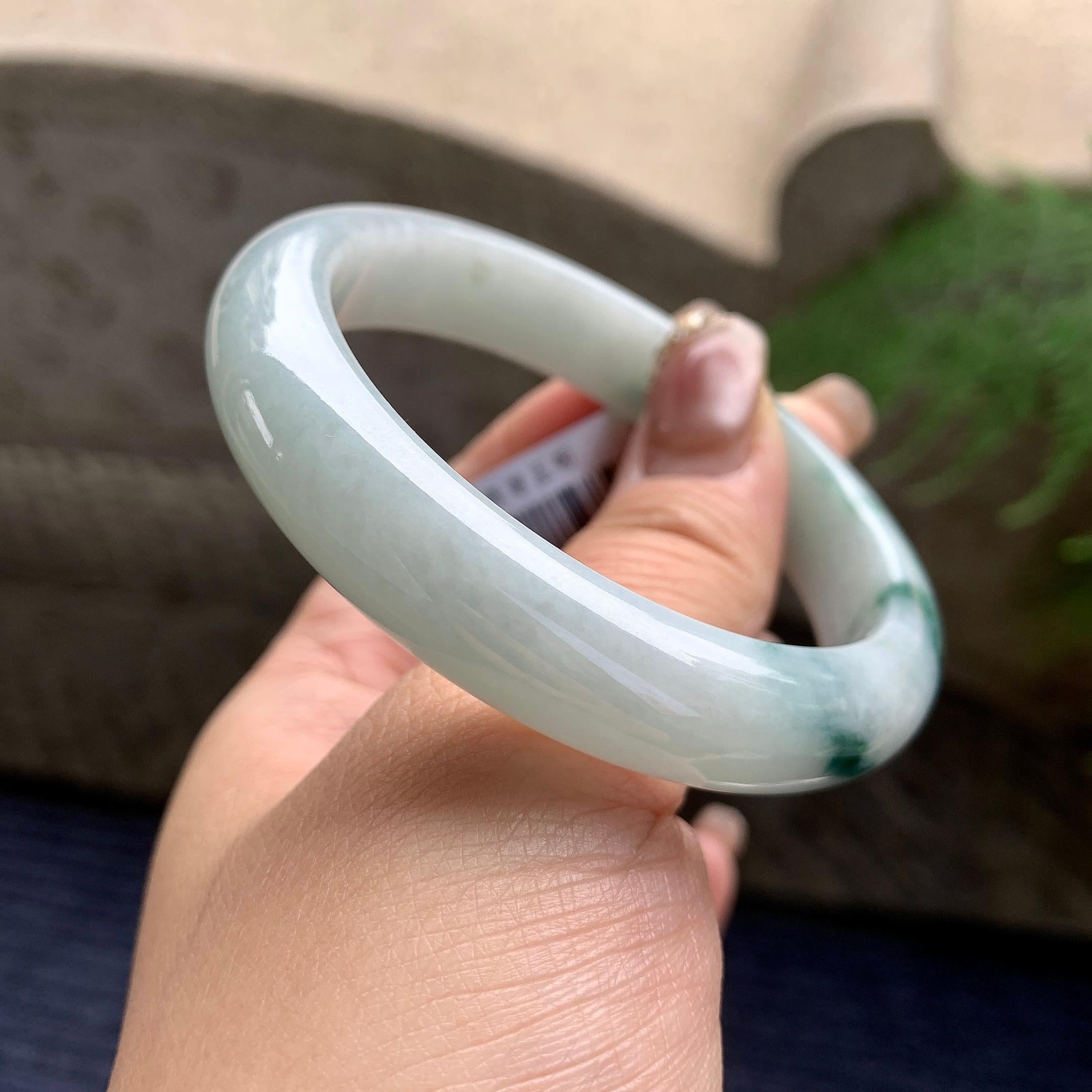 糯种飘花平安镯（55.8mm）（yc297966）
