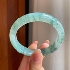 冰种飘花翡翠平安镯（54.6mm)（yc345453）