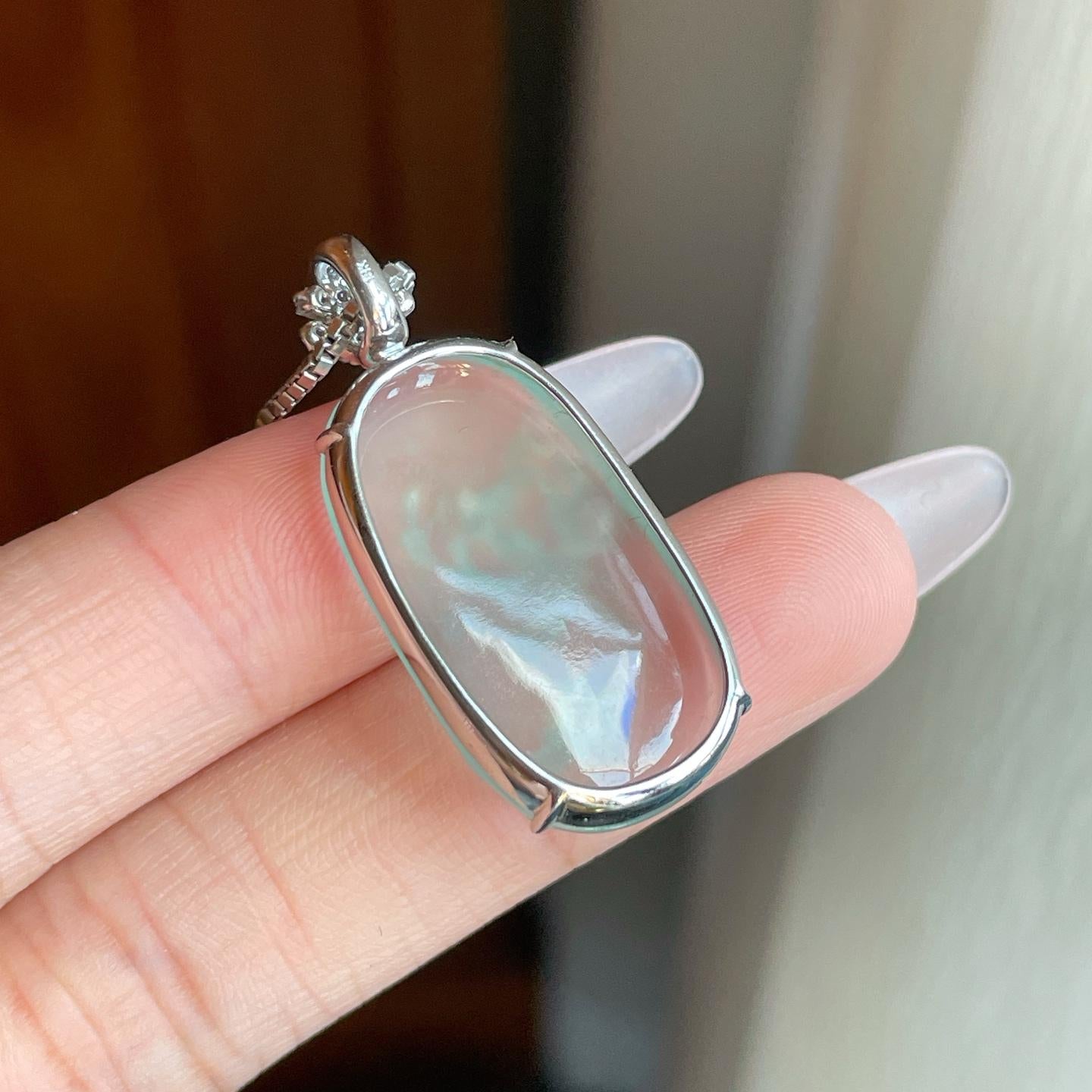 18k金钻镶晴水翡翠莲花（yc269018）