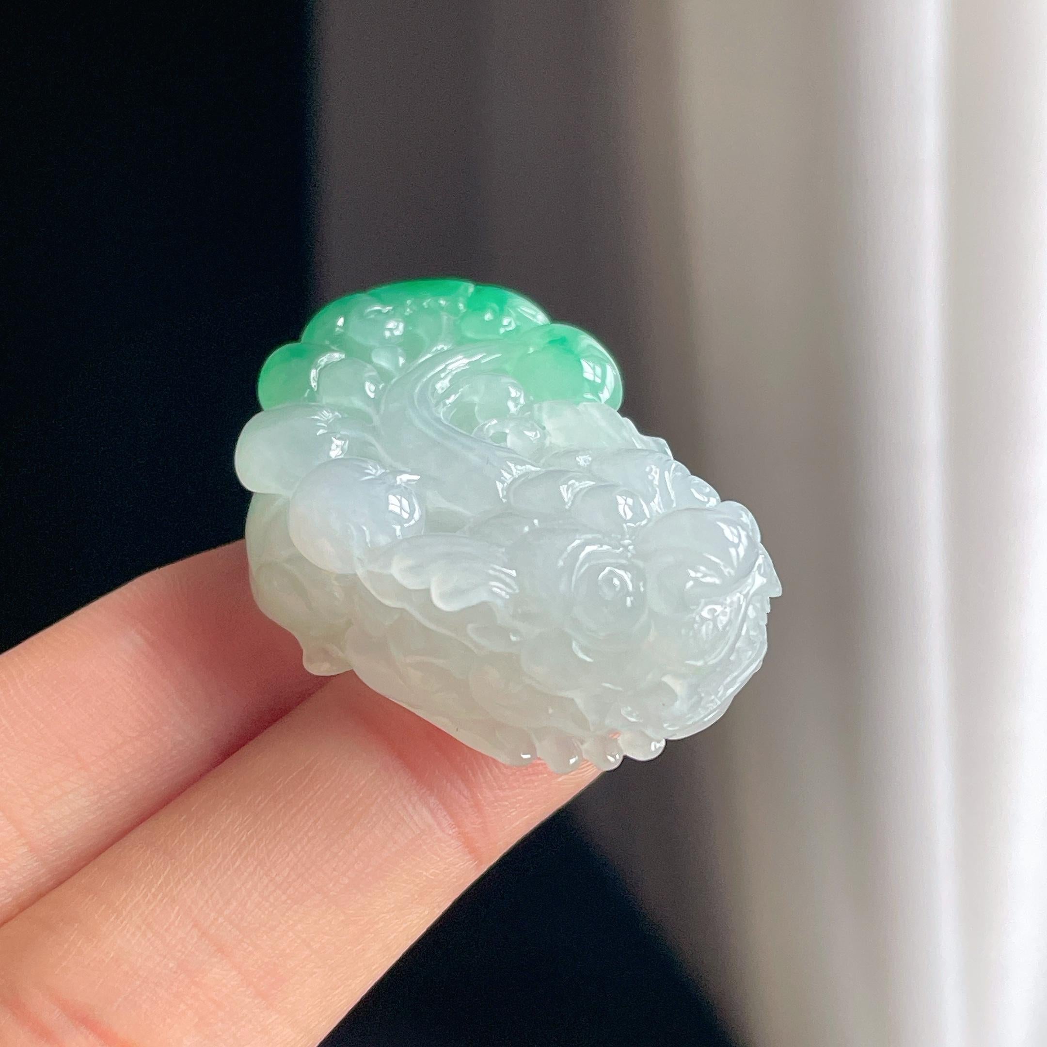 糯冰带色翡翠貔貅（yc356783）