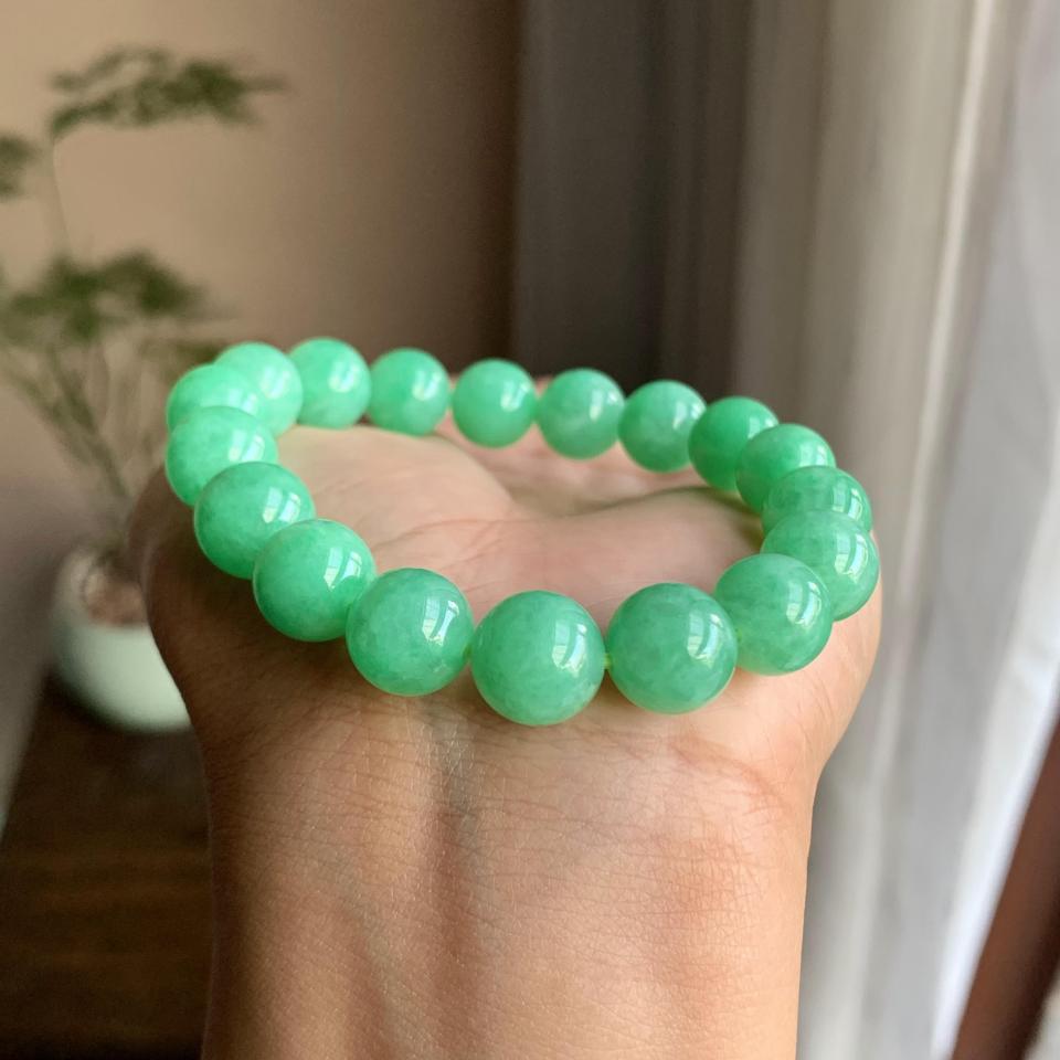 细糯种满绿手串（yc028540）