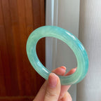 冰种晴底翡翠圆条手镯（55.6mm)（yc323867）