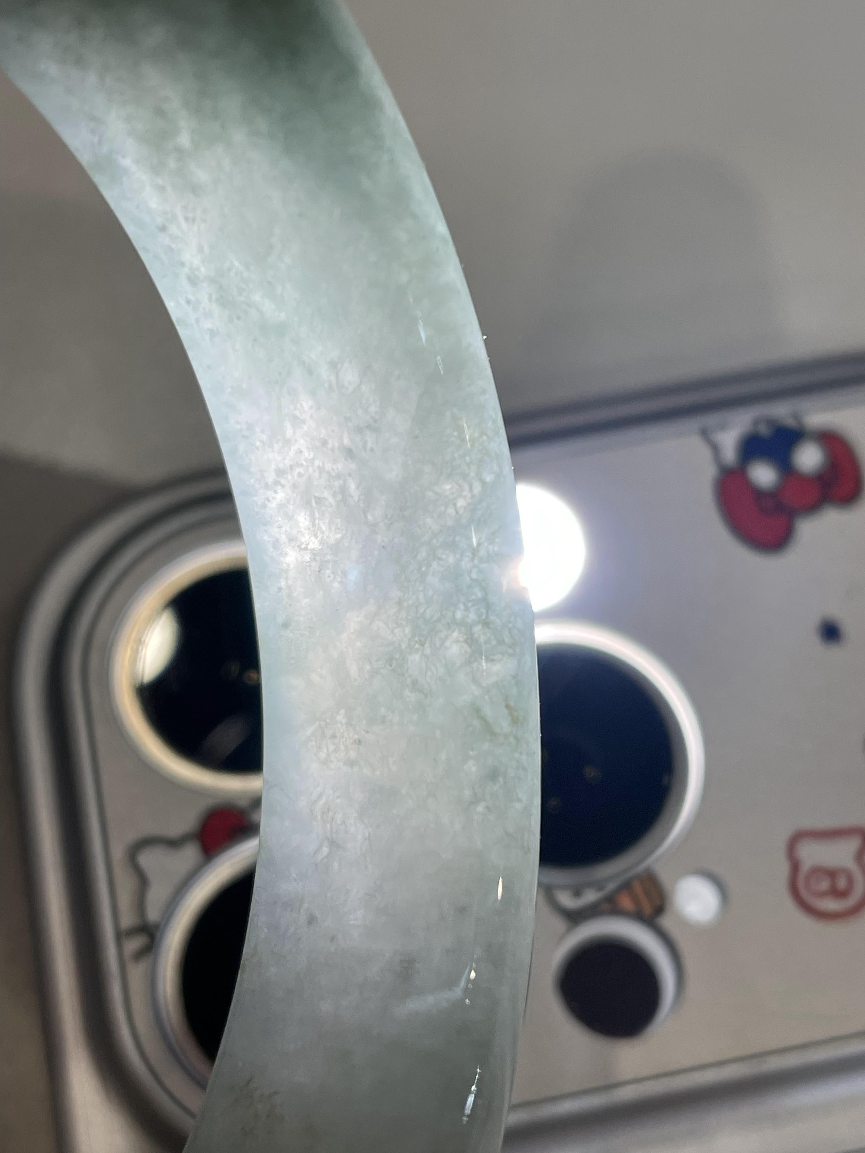 小圈口    细糯种湖水绿正圈平安镯     53.7圈     天然缅甸A货翡翠（yc416461）