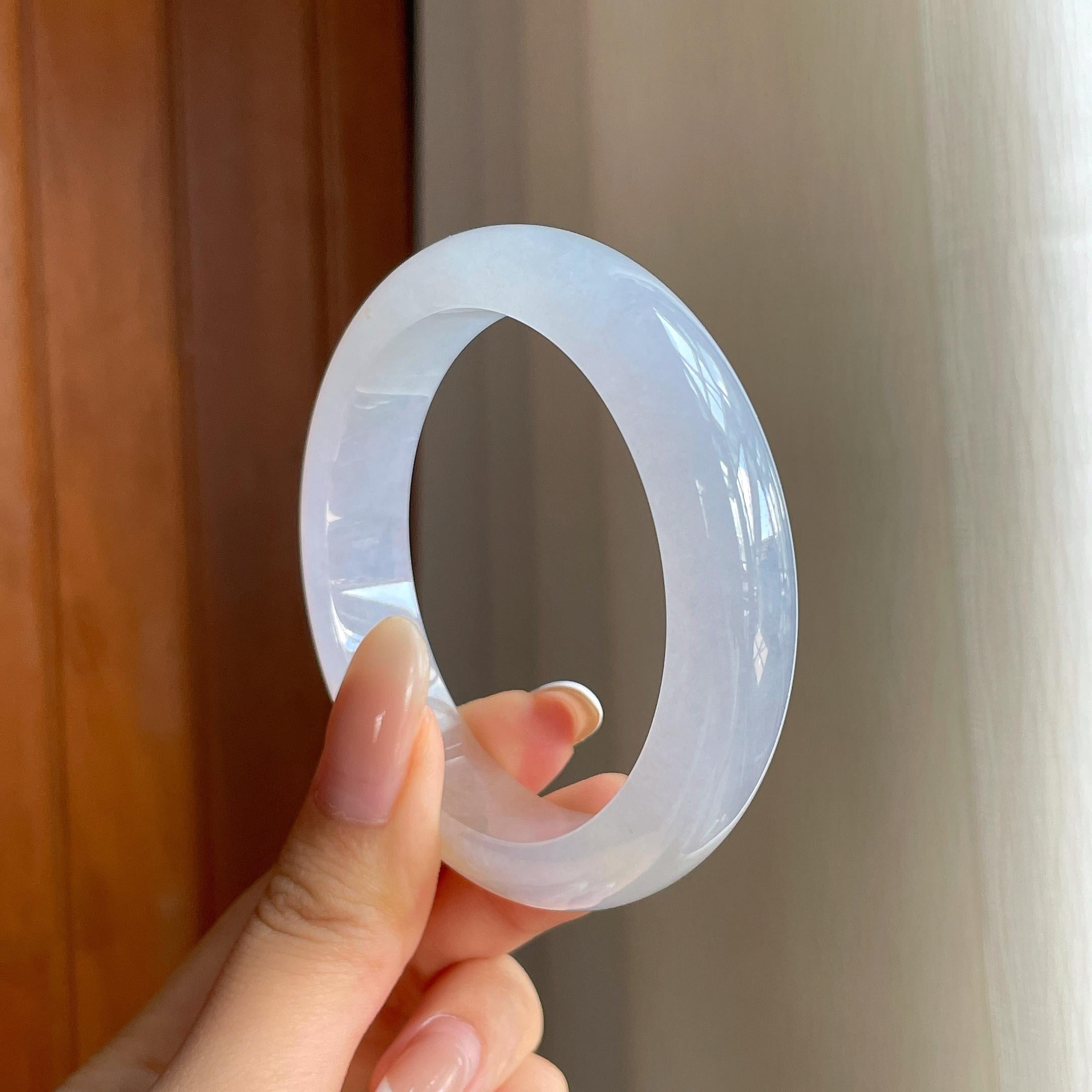 冰种黄翡翡翠平安镯（54.7mm)（yc416488）