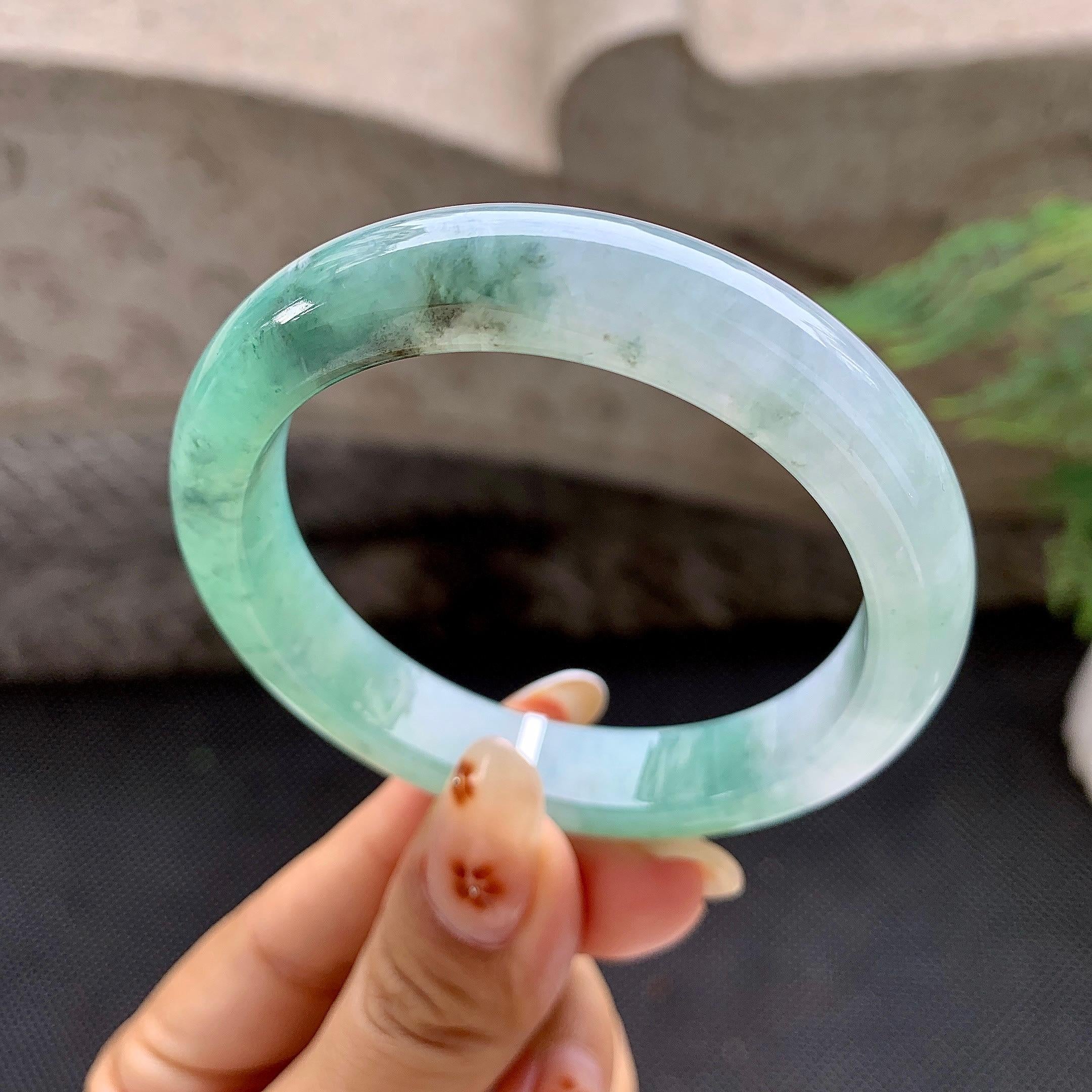 细糯种飘花平安镯（54mm）（yc257771）