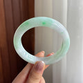 细糯种飘绿花正圈平安镯 57圈 天然缅甸A货翡翠（yc495417）